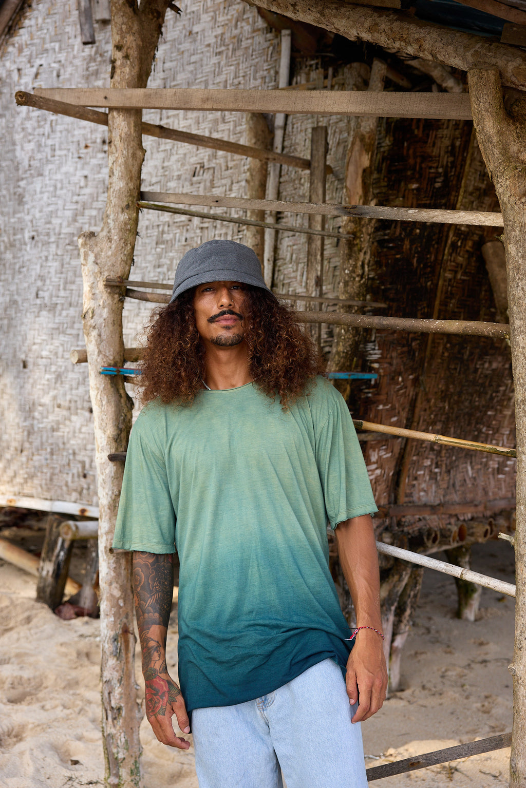 Men's bamboo Tshirt, Plant Dyed, Forest Dip